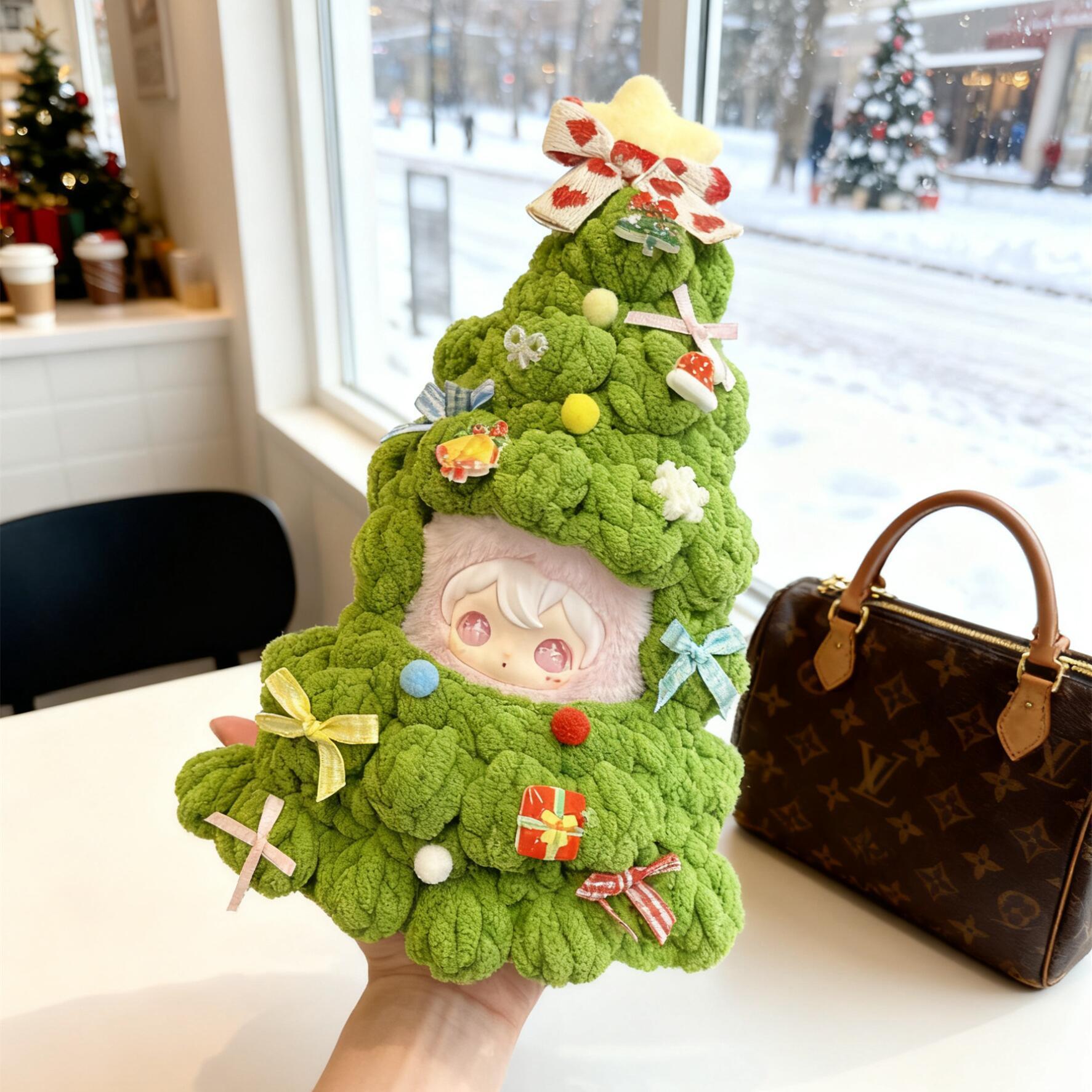 兔闪闪娃衣ShyShy公仔搪胶玩偶毛绒挂件衣服换装钩织巨型圣诞树