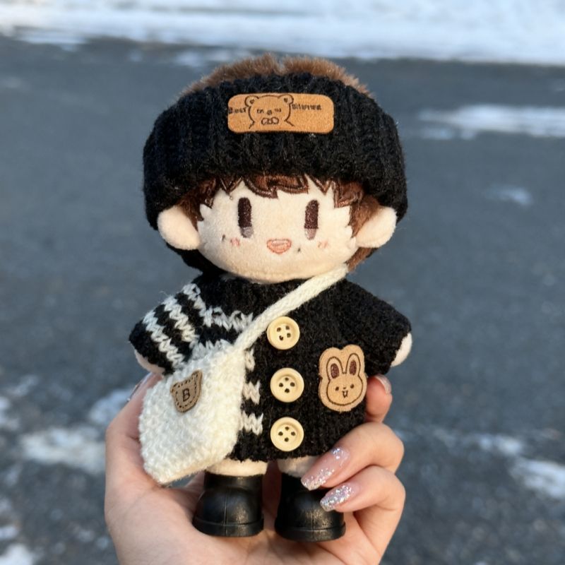 15cm周可可娃衣棉花娃娃衣服替换装深深属性可爱超萌黑色钩织毛衣