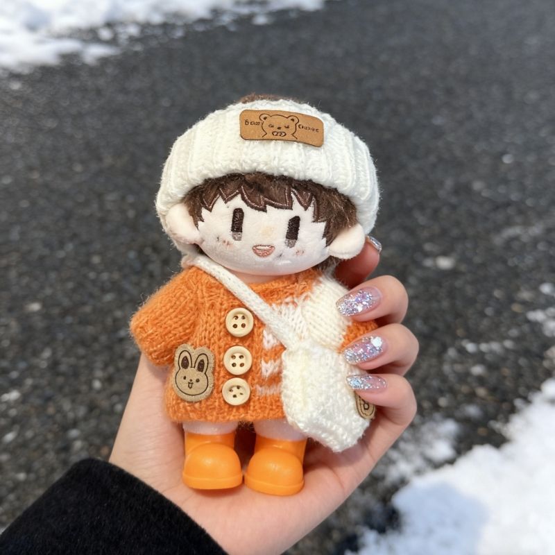 15cm周可可娃衣棉花娃娃衣服替换装深深属性可爱超萌橙色钩织毛衣