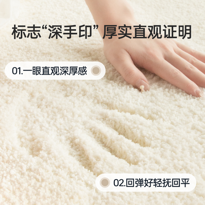 加厚白色毛绒大地毯客厅厚款定制长毛轻奢高级感沙发茶几家用卧室