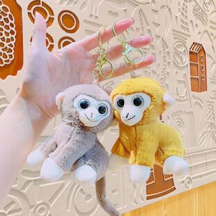 仿真可爱小猴子毛绒玩具金丝猴公仔大眼猴玩偶包包挂饰钥匙扣
