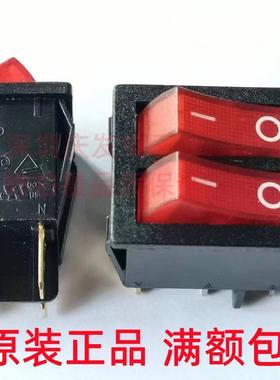 原装台湾TAIHENG船型开关翘板开关6脚2档双路红色O-带灯开孔22*28
