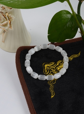 天然透石膏 桶珠手链手链 天然 夏季百搭款 简约