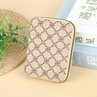 啄木鸟长款 钱包印花通勤零钱包 真皮拉链包多功能女复古手拿包新款