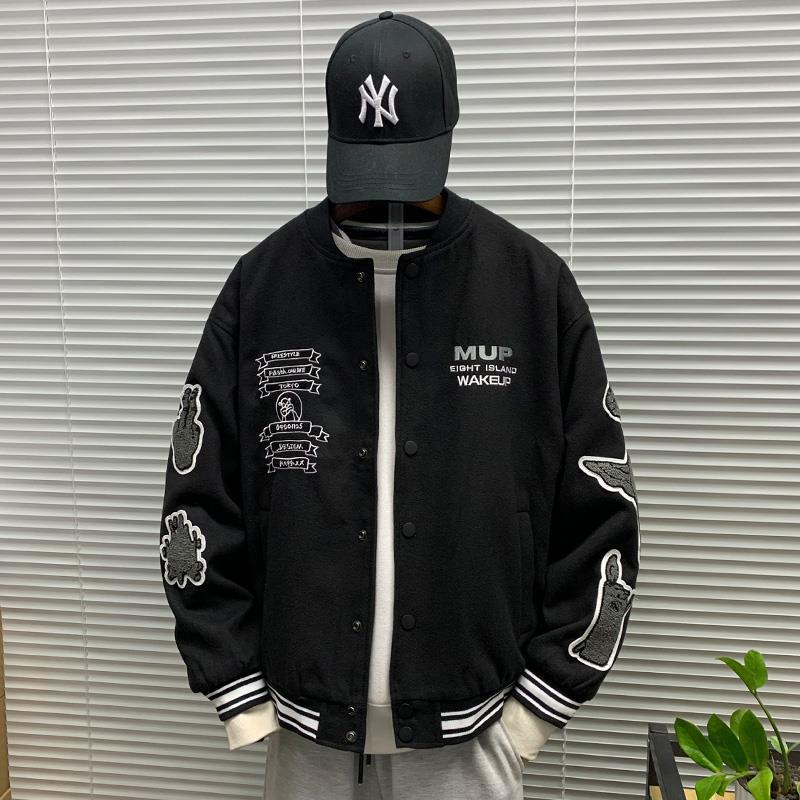 秋季棒球领夹克男2023新款休闲运动潮牌帅气学生宽松百搭上衣外套