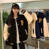 宽松短款 外套女春秋冬2023新款 初中学生棒球服韩版 夹克休闲上衣潮