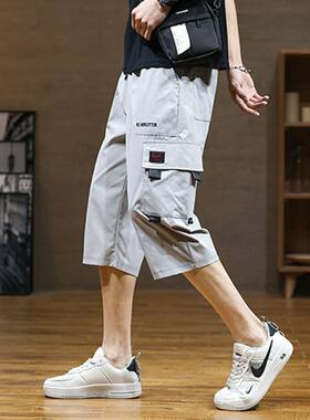 韩版工装短裤男运动裤休闲透气薄款七分裤男夏季新款2024外穿学生