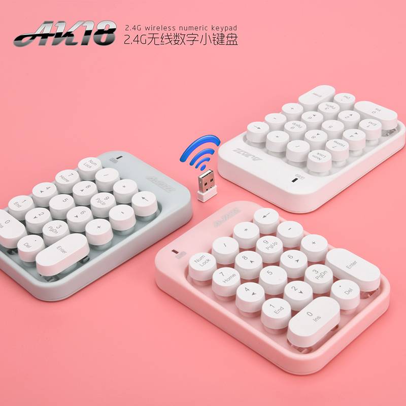ºÚ¾ôAK18ÎÞÏßÊý×Ö¼üÅ̱ʼDZ¾usb²ÆÎñ»á¼ÆÍâ½ÓÔ²¼üÎÞÏßÃÔÄãС¼üÅÌ
