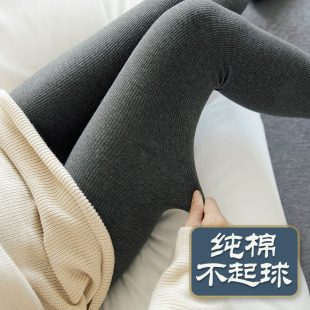 女外穿2020年新款 螺纹连裤 春秋季 高腰薄款 袜 内穿秋裤 灰色打底裤
