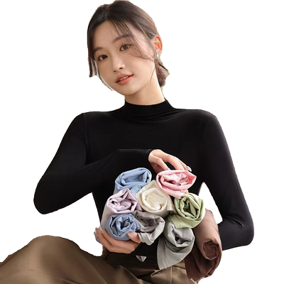 加绒半高领打底衫女内搭长袖上衣