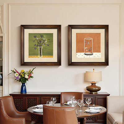 《八尾金鱼》餐厅墙面挂画中古风餐桌装饰画小众艺术客厅沙发壁画