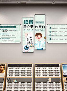 眼镜店装饰画配镜墙面宣