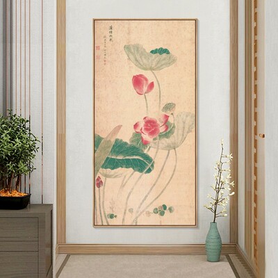 蒲塘秋艳图挂画新中式荷