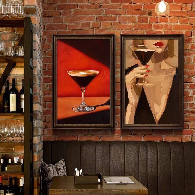 美式工业风高档葡萄酒小酒馆轻奢餐厅夜店装饰画酒吧壁画挂画装饰