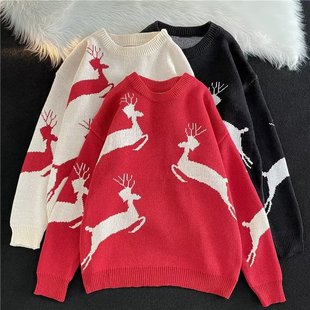 情侣装秋冬季慵懒风女ins超火款外穿圣诞节高级感毛衣潮冬天服饰