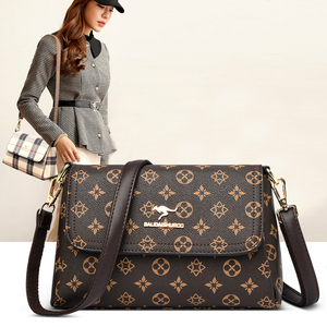 品牌袋鼠中老年妈妈包真皮斜挎包包女2023新款大容量牛皮包单肩包