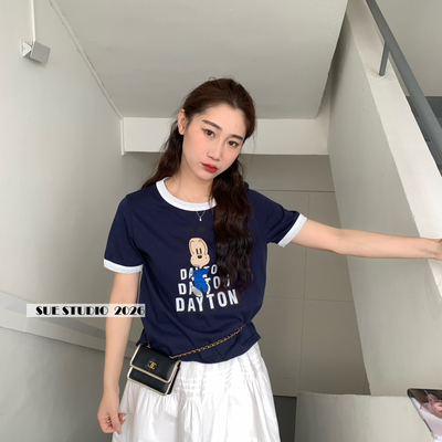 SUE STUDIO-26年早春卡通印花圆领短袖T恤261079