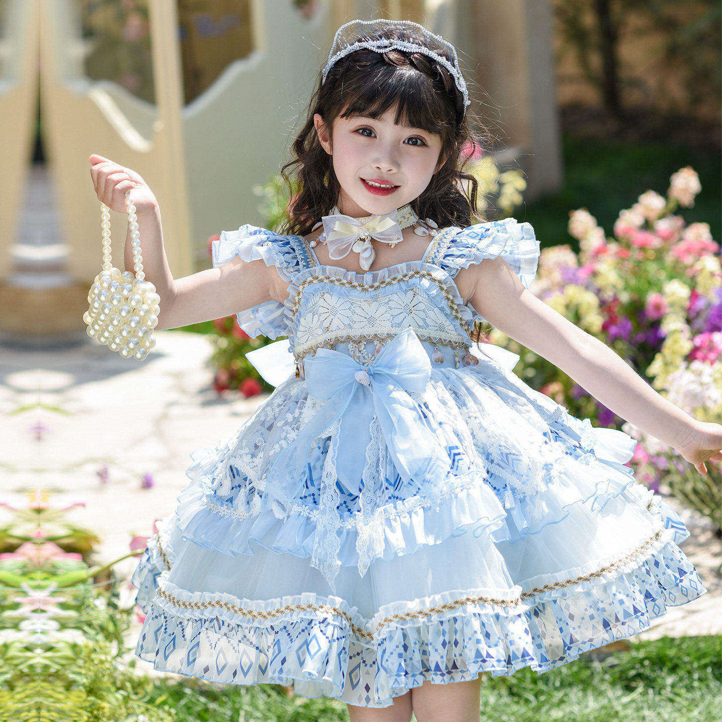 女童洛丽塔公主裙2026夏季新款儿童海螺姑娘连衣裙宝宝生日礼服裙