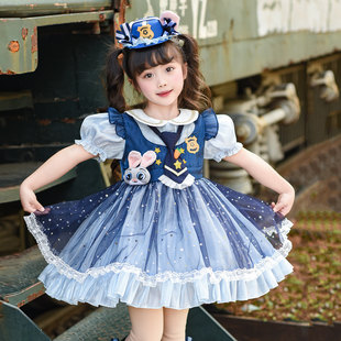 女童朱迪连衣裙夏装儿童兔子警官疯狂动物城女孩夏季洛丽塔公主裙