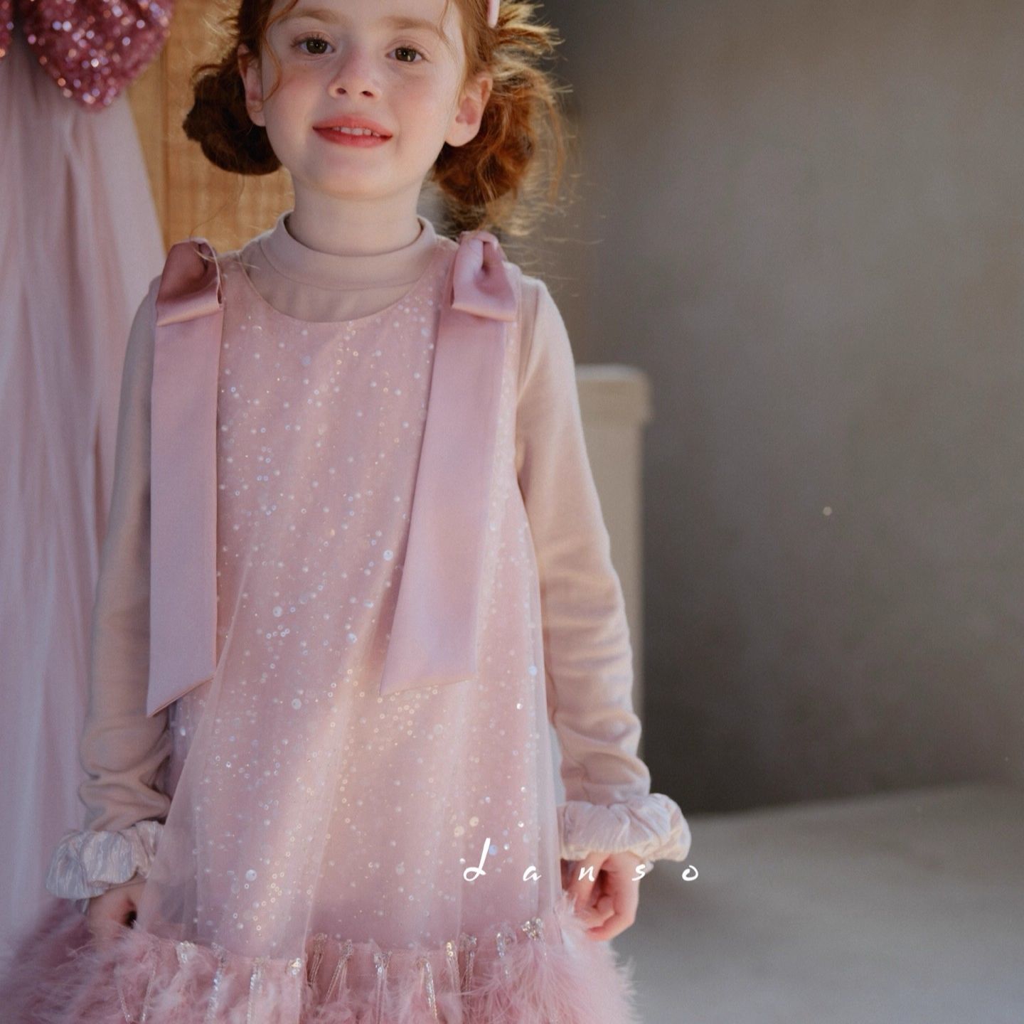 女童粉色公主裙四季款