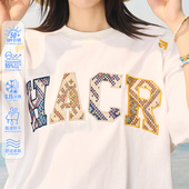 HACR harshandcruel凉感防晒民族风贴布刺绣宽松索罗娜短袖 t恤