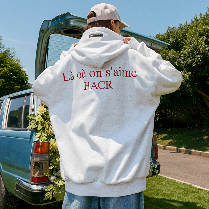 HACR刺绣简约连帽卫衣