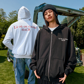 harshandcruel立体刺绣HACR定制拉链连帽开衫 卫衣