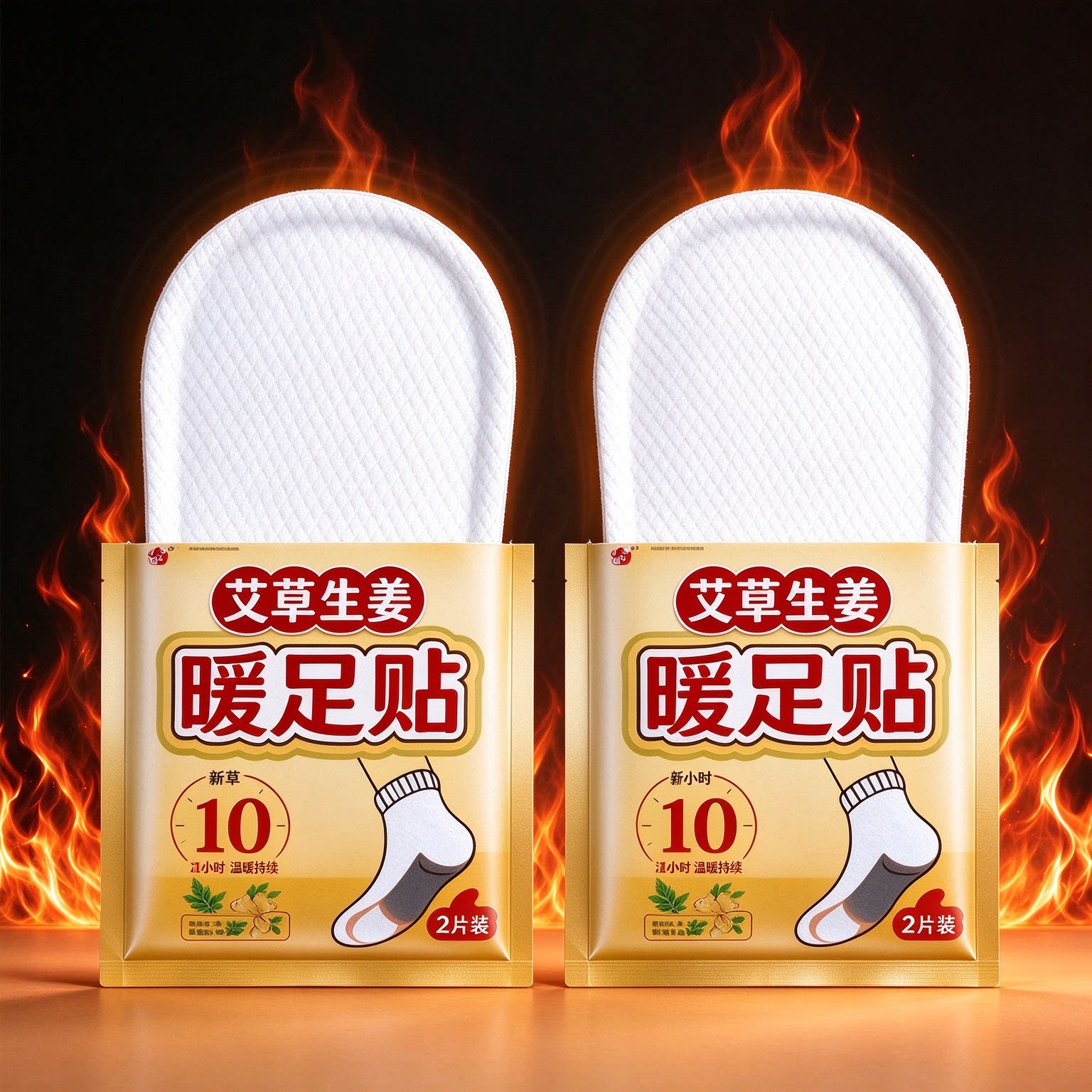 【艾草自发热暖足贴】足底热敷鞋垫冬季足部保暖持久防寒暖脚神器