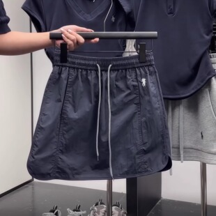 半身裙休闲A字裙 夏季 薄款 宽松高腰短裙女2025新款 设计感小众工装