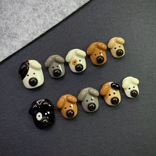 3D Puppy Resin Nail Charms Cute DIY Nail‑Art Decorations