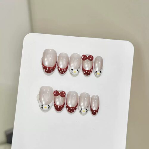 Hello Kitty Red Polka Dot Press On Nails