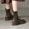 LEATHER BOOTS SHORT WOMEN 2024 NEW MARTIN BOOTS WOMENS PLATFORM HIGH HEEL VINTAGE SOCK BOOTS AUTUMN AND WINTER BLOCK HEEL BOOTS FASHION