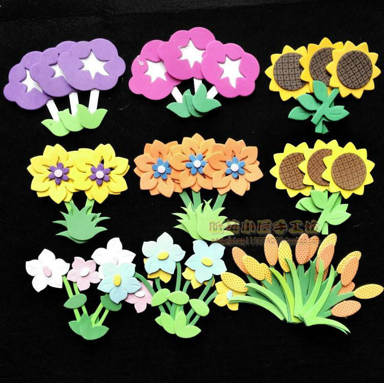 幼儿园教室墙面布置 黑板装饰用品 墙贴 泡沫小花草牵牛花太阳花在类目 家居饰品, 贴饰, 墙贴中 - 来自Buy2taobao.com提供专业的淘宝代购服务