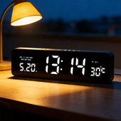 wifi联网数字电子时钟客厅闹钟电视柜自动对时桌面时钟摆放式 摆件