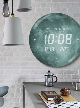 万年历智能挂钟充电款LED数字显示钟2026新款客厅卧室静音表挂墙