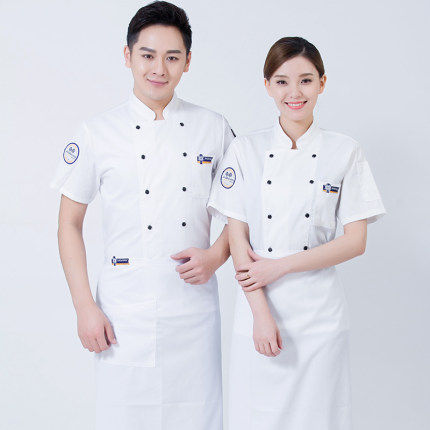 厨师服短袖定制夏天透气酒店餐厅