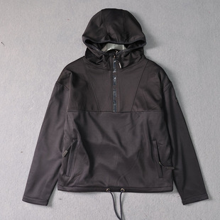 户外马术服装女 加绒保暖半拉链连帽卫衣 弹力宽松骑士服装a0