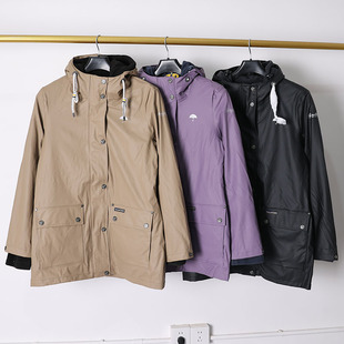 户外女士PU防水涂层防风防雨透气连帽三合一冲锋衣春秋外套19135
