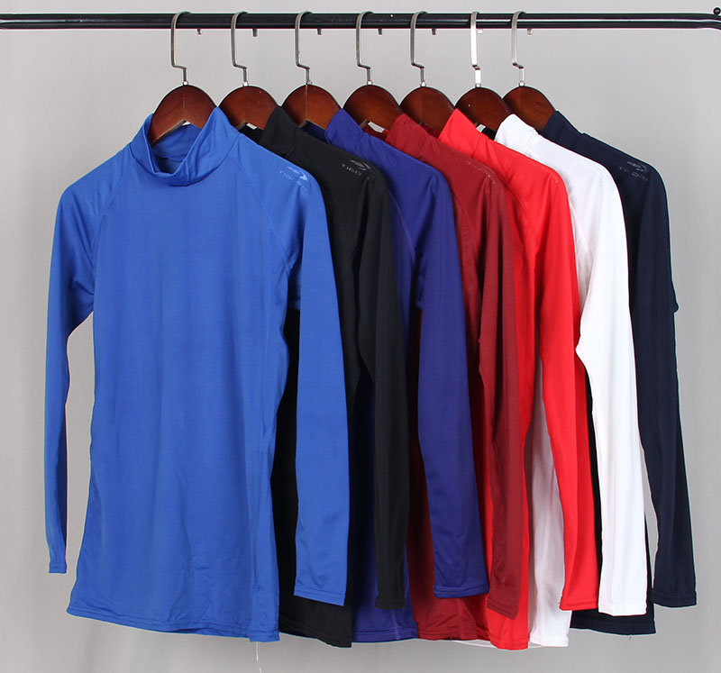 压缩健身衣 男立领跑步装备 足球速干篮球高弹紧身长袖训练上衣I