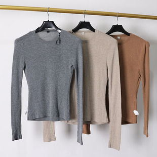 针织衫 百搭羊毛衫 女 显瘦打底衫 c93 修身 春秋极简风圆领长袖