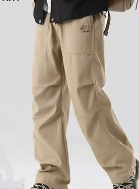 J&&P情侣款全压胶户外防水冲锋裤 立体裁剪多口袋工装软壳裤e74