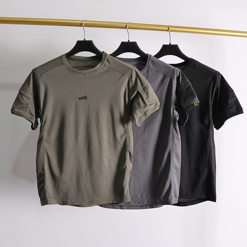 网眼透气圆领短袖运动速干T恤