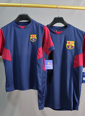 夏新儿童足球服亲子装运动健身短袖拼色合体百搭舒适透气T恤A051