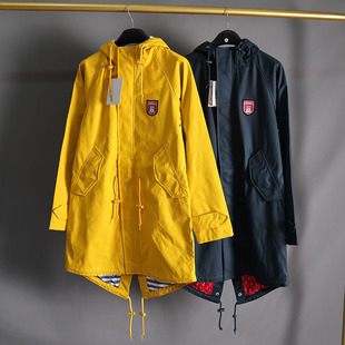 秋冬中长款户冲锋衣女 防风防水保暖修身连帽长袖雨衣风衣外套D74