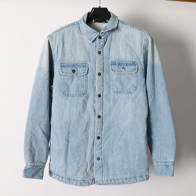 冬季加绒复古水洗牛仔衬衫外套男长袖翻领宽松休闲潮流夹克青年,男装,牛仔外套,淘宝优惠券,粉丝福利购,淘宝优惠卷