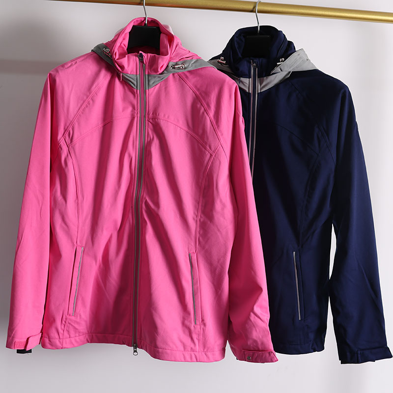 5000防水户外运动防风连帽骑士冲锋衣女 内层网眼透气马术外套h62