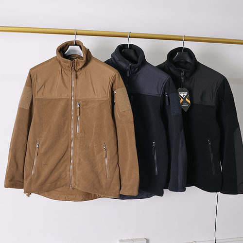 春秋男立领加绒加厚抓绒衣