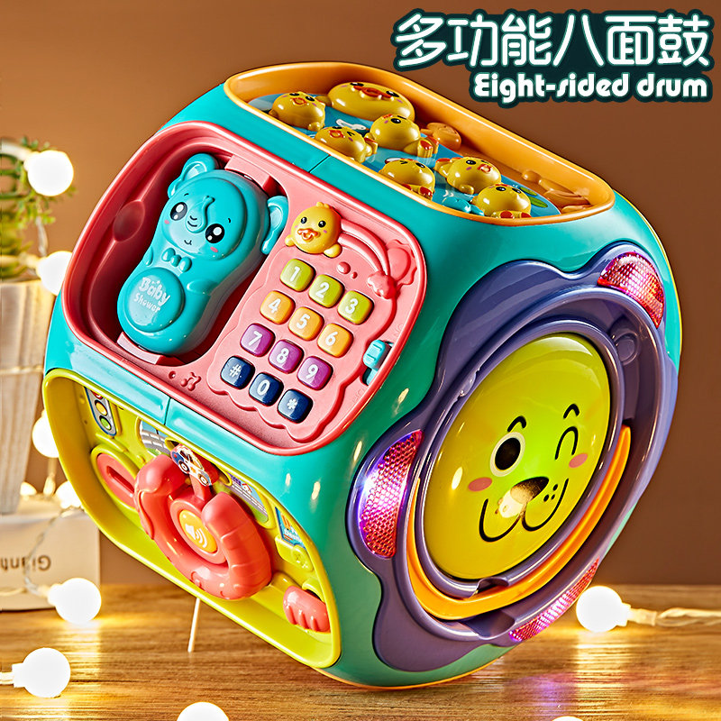 速发婴儿手一鼓儿拍童拍8益智0拍1岁6-12个月宝宝玩具2音乐六面体