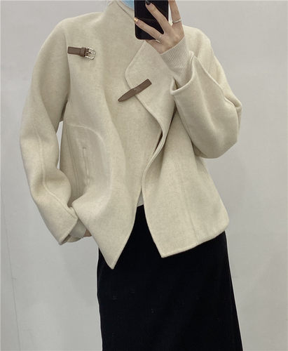 双面羊绒开衫外套长袖百分百羊毛