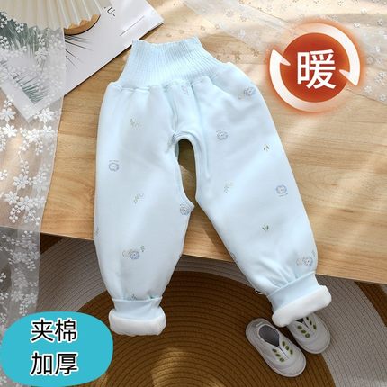 宝宝棉裤开档冬季夹棉加厚高腰护肚内穿大屁屁贴身男女婴儿保暖裤